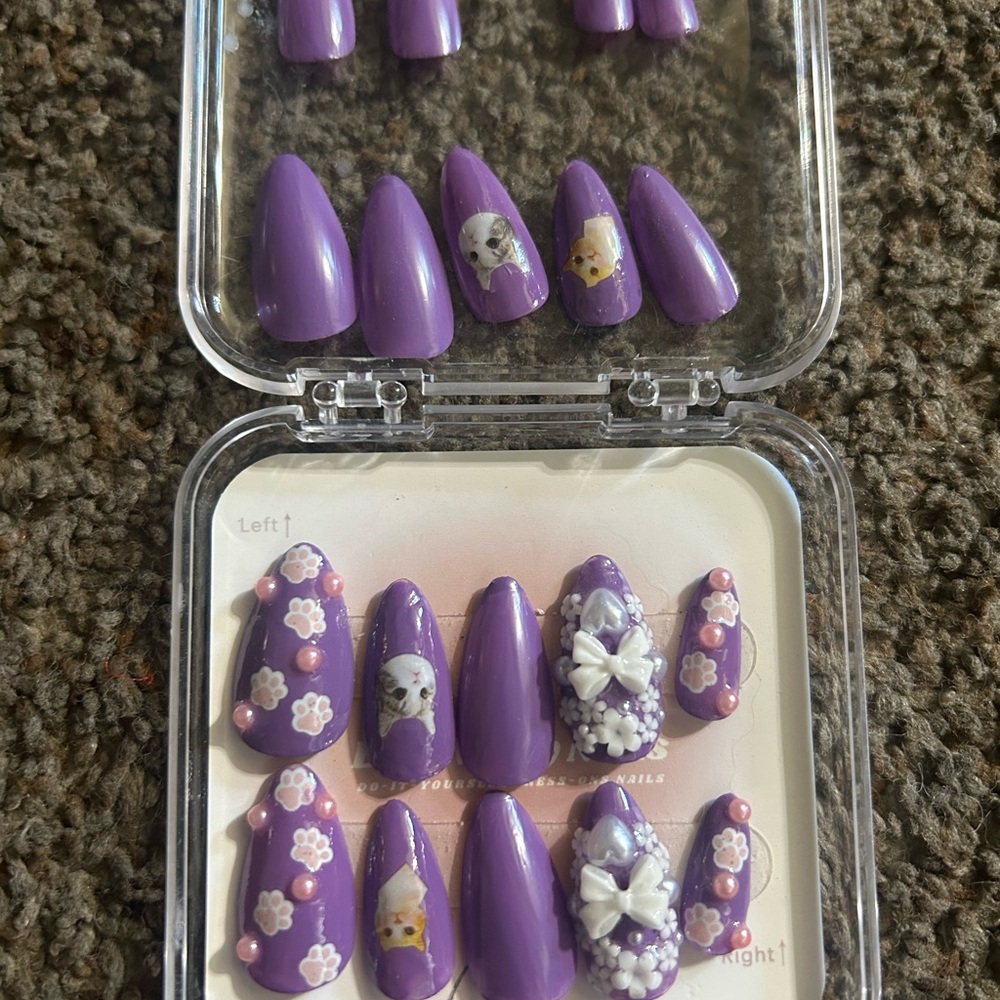 Purple Press on nails